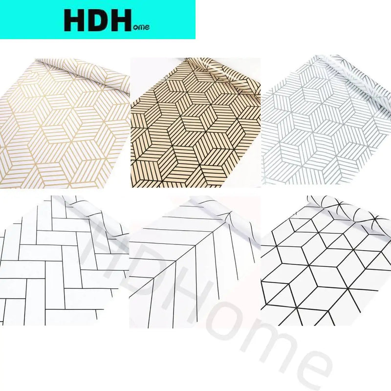 Golden Stripe Wallpaper Home Decoration Self Adhesive Wallpaper Furniture Renovation Waterproof Geometry Peel and Stick Stickers