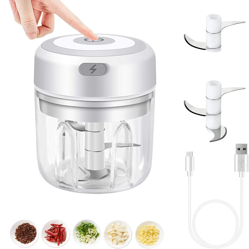 100/250mL Mini Electric Garlic Chopper Powerful Garlic Mincer USB Charging