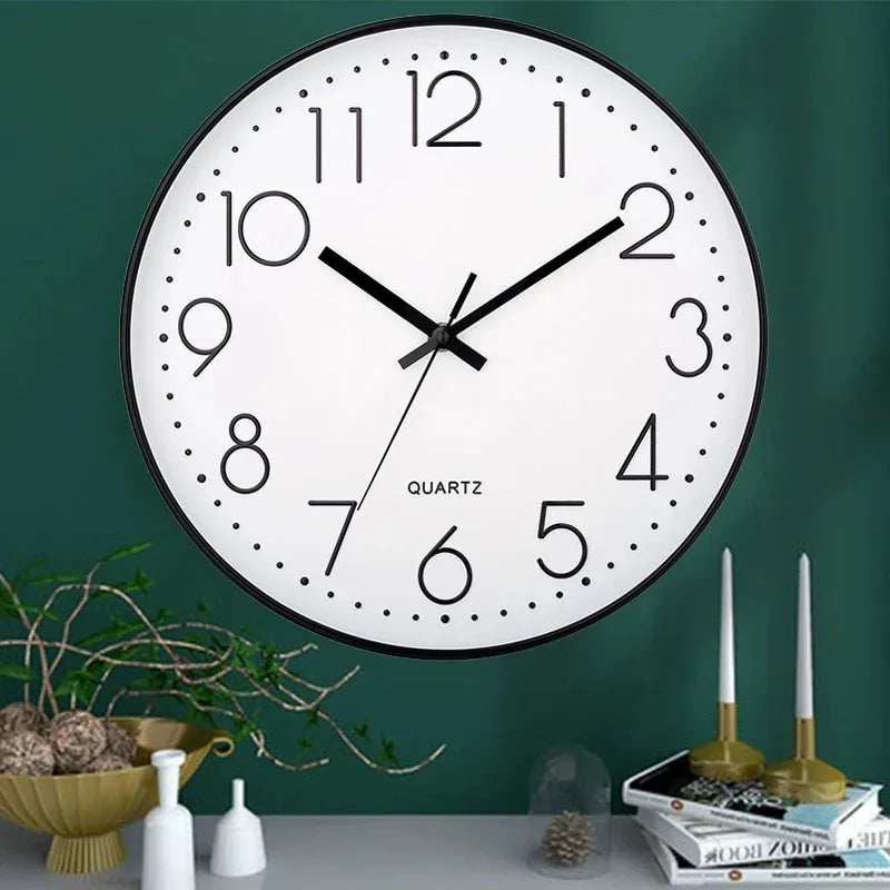 8 Inch Modern Simple and Minimalist Wall Hung Clock Silent Non-ticking Wall Clock for Study Bedroom Living Room Bathroom