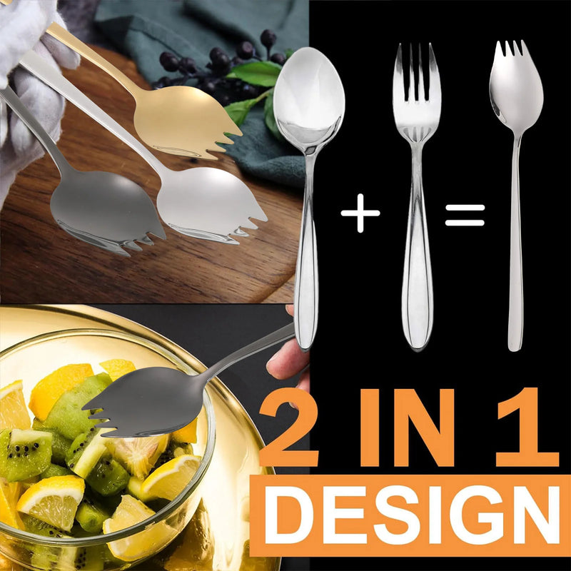 5pieces Lightweight And Portable Stainless Steel Sporks For All Occasions Safe To Salad Spoons