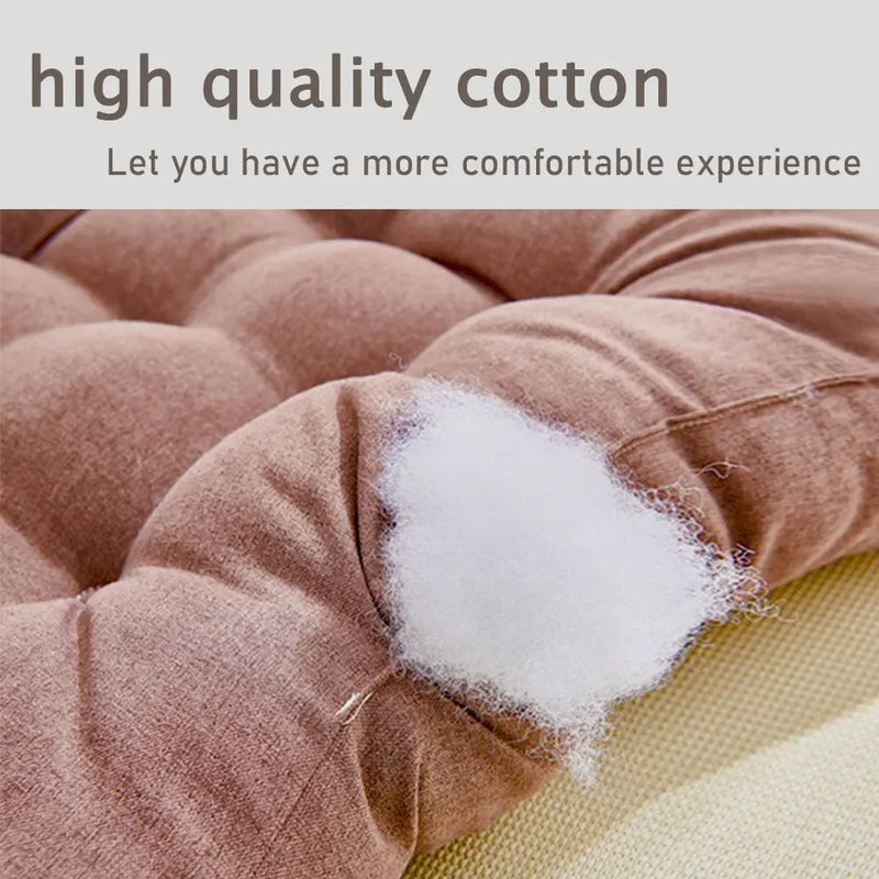 Linen Cushion Pearl Cotton Square Stool Backrest Pillow Home Office Computer Chair Protective Mat Seat Pad Buttocks Chair Mat