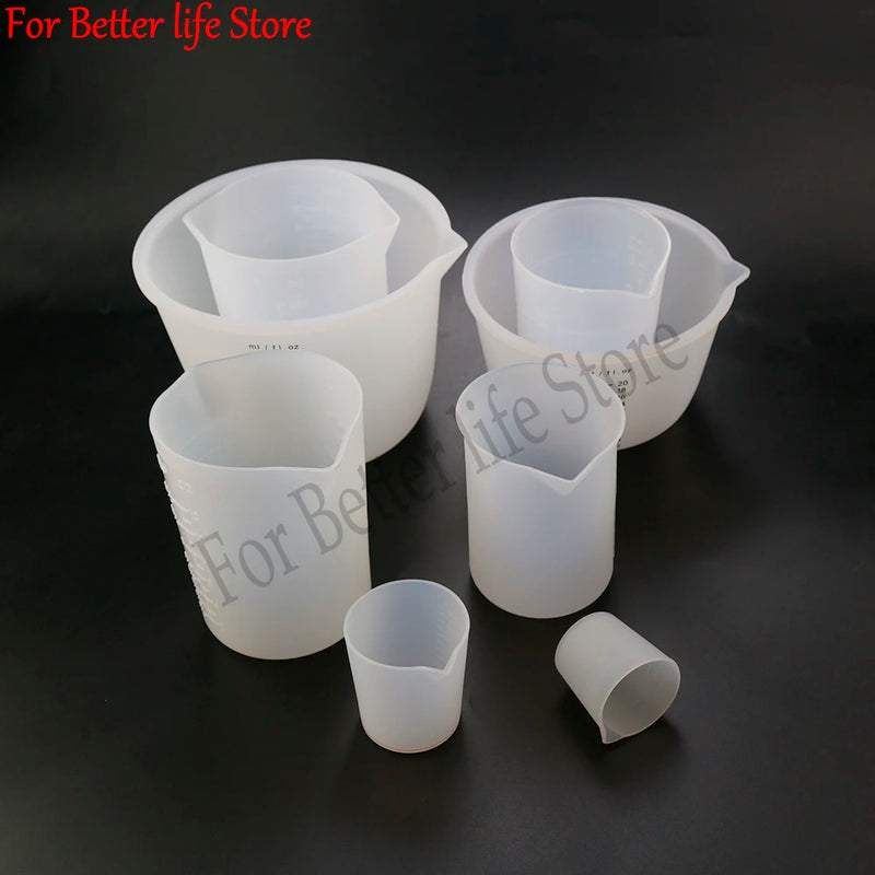 1Pcs  30ML-1000ML Silicone Measuring Cup Transparent With Scale Separating