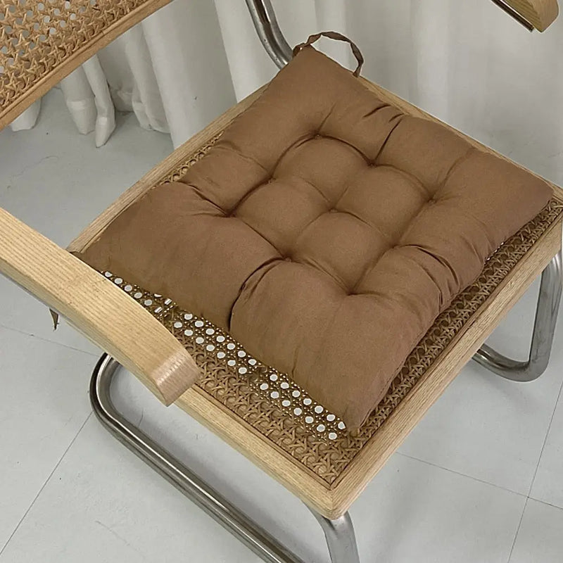 Linen Cushion Pearl Cotton Square Stool Backrest Pillow Home Office Computer Chair Protective Mat Seat Pad Buttocks Chair Mat