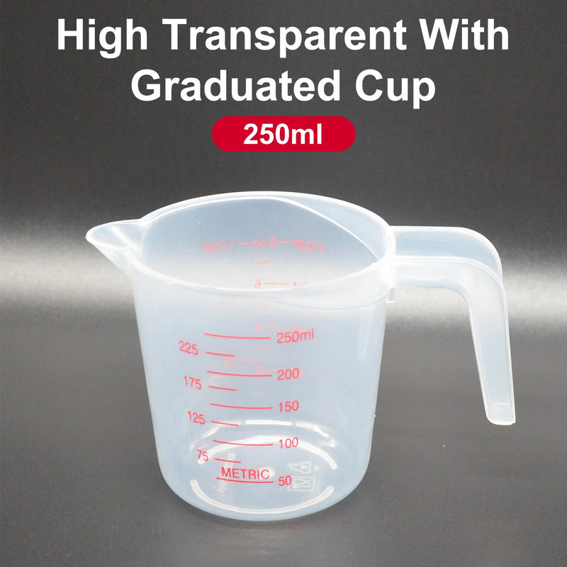 1 Piece Transparent Measuring Cup Food Grade with Scale High Quality Plastic Kitchen Baking Tool Accessories 250/500/1000ml