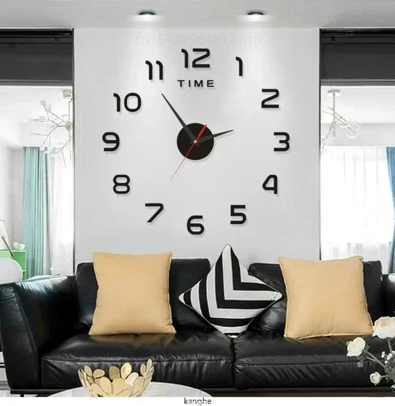 DIY Quartz Clock Fashion Watch Living Room Home Decoration Clock Acrylic Mirror Stickers Decorate a Large Garden Wall Decor