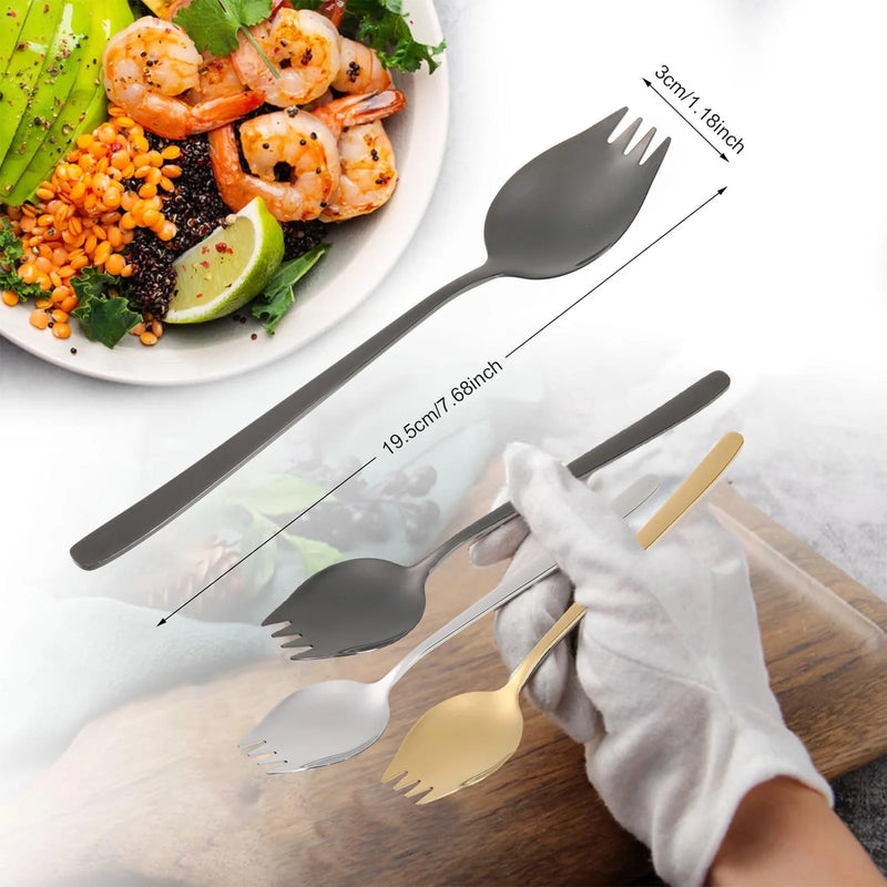 5pieces Lightweight And Portable Stainless Steel Sporks For All Occasions Safe To Salad Spoons