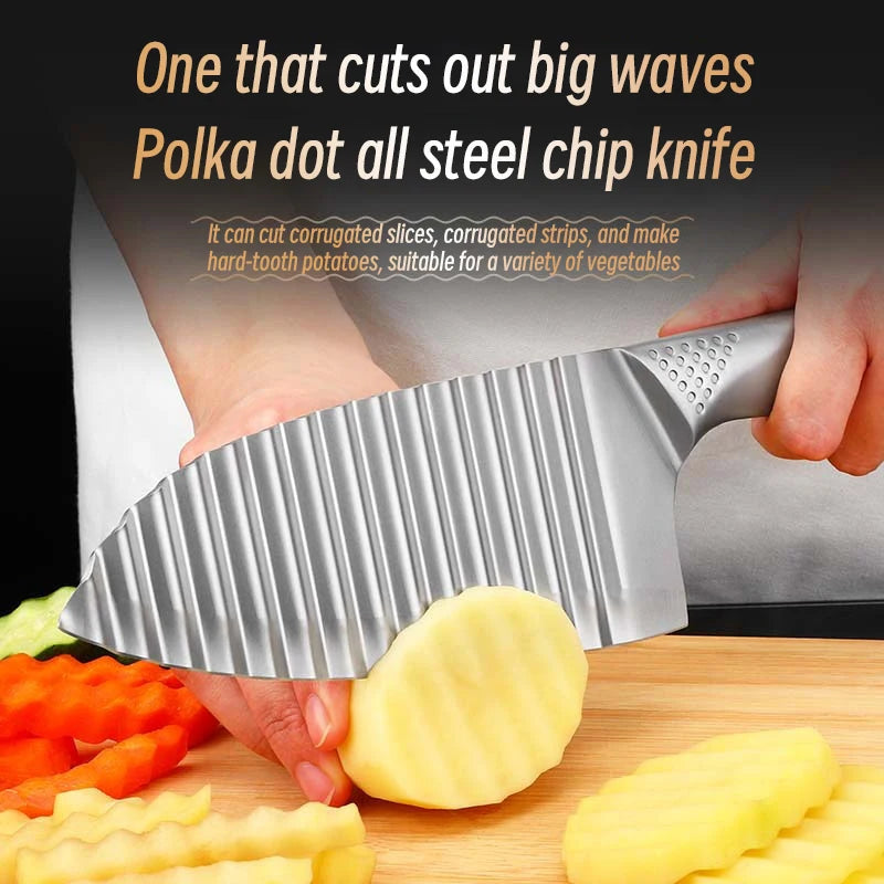 Stainless Steel Corrugated Potato Fries Cutter,