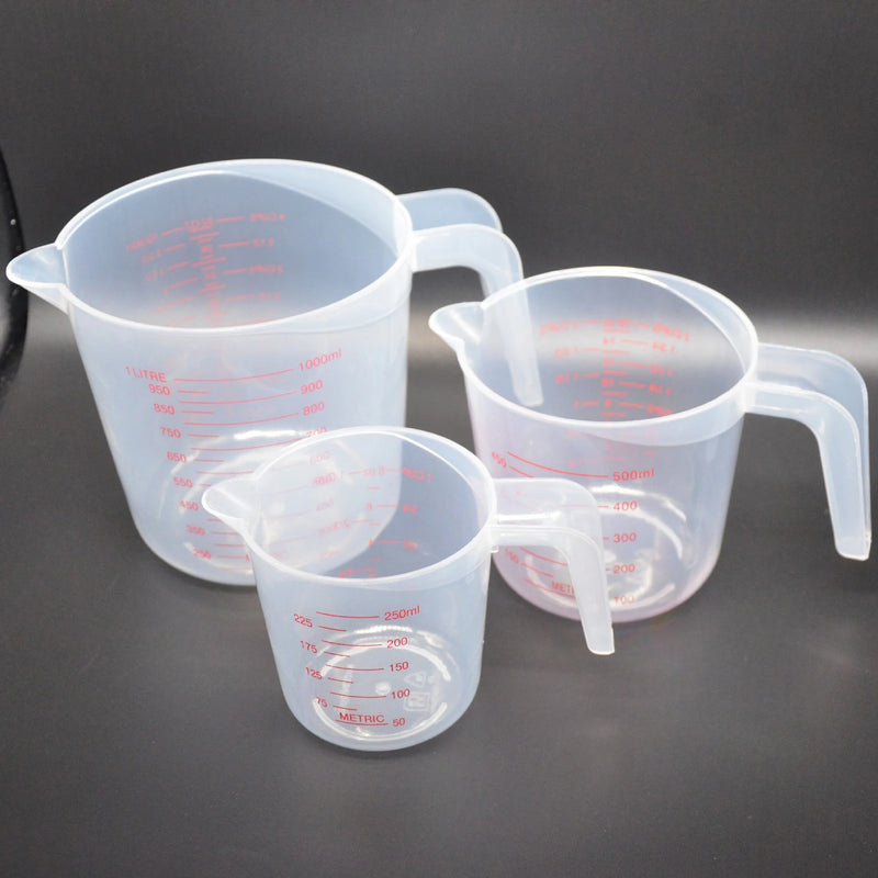 1 Piece Transparent Measuring Cup Food Grade with Scale High Quality Plastic Kitchen Baking Tool Accessories 250/500/1000ml