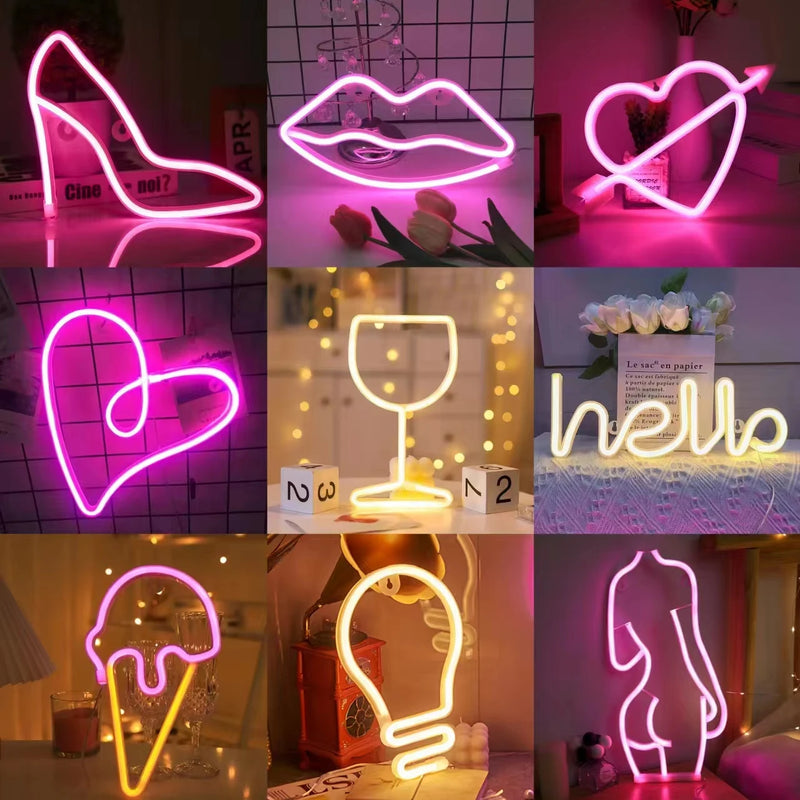 1pc, romantic neon lights,battery/USB power supply,girl's room wedding decoration,birthday,Valentine's Day,Mother's Day gift