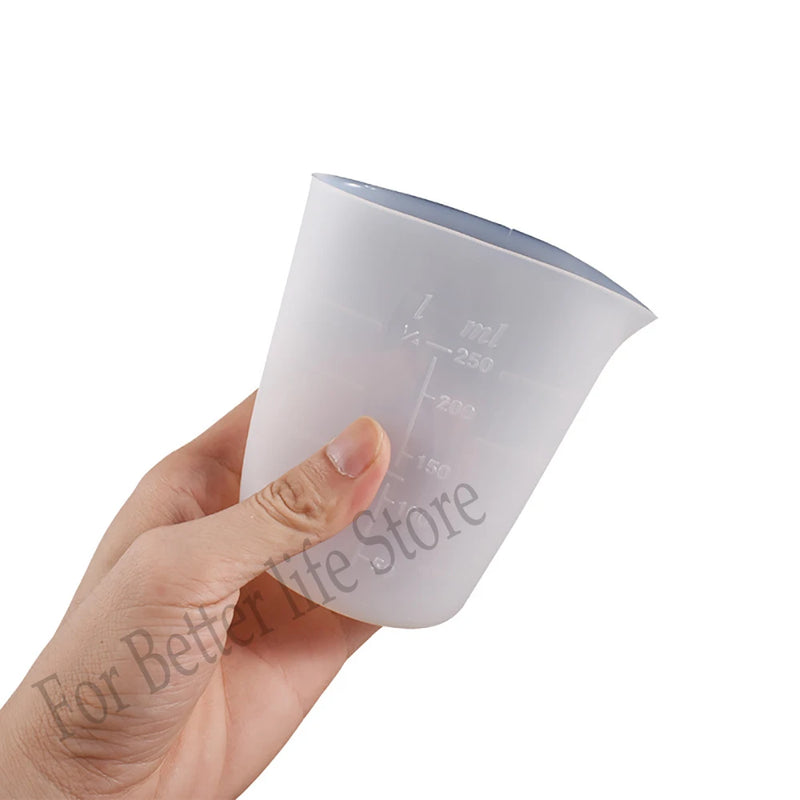 1Pcs  30ML-1000ML Silicone Measuring Cup Transparent With Scale Separating