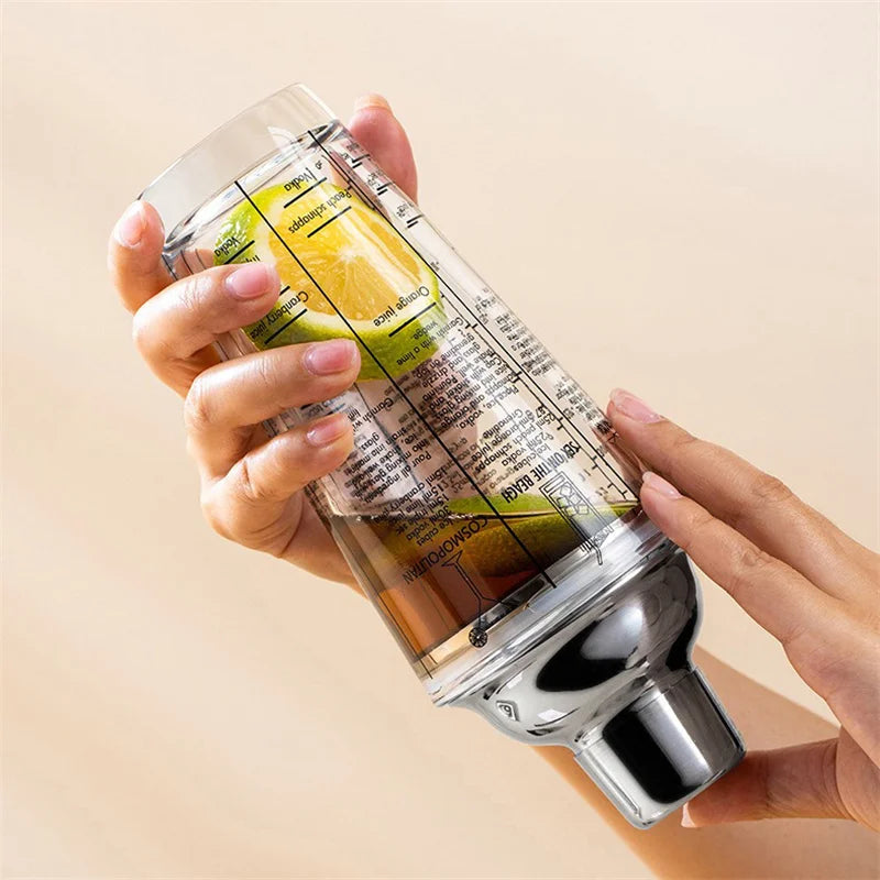 400/600ML Glass Cocktail Shaker Hand