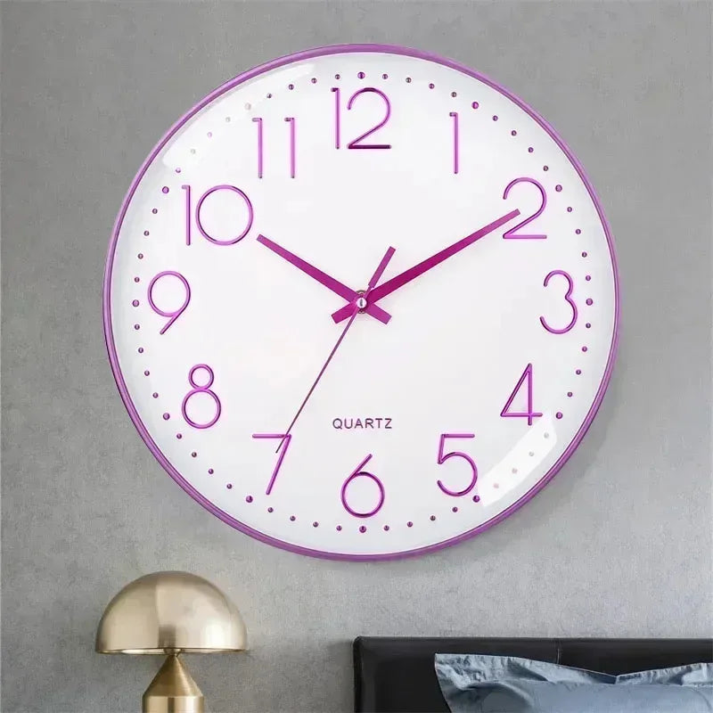 8 Inch Modern Simple and Minimalist Wall Hung Clock Silent Non-ticking Wall Clock for Study Bedroom Living Room Bathroom