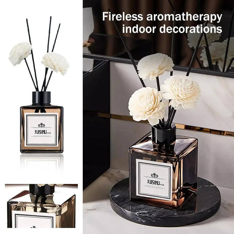 Household Indoor Toilet Deodorant Aromatherapy Bottle Reed Diffuser Sets Rattan Dried Flower Lasting Fresh Air Fragrance Set