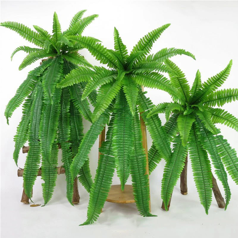 Large Hanging Artificial Plants Greenery Fern Grass Green Plants Wall Decor Fake Flower DIY Wedding Party Home Garden Decoration